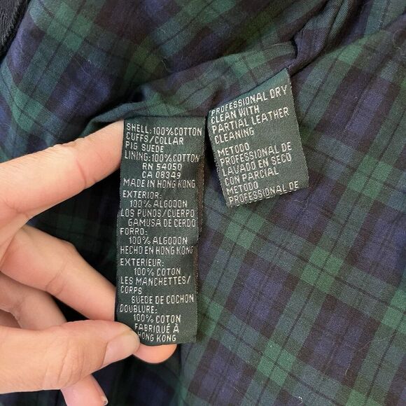 VINTAGE Lauren Jeans Co. Black Barn Chore Coat Jacket Plus Size 1X Suede Collar - Picture 10 of 10